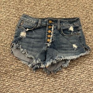 just usa denim button up shorts
